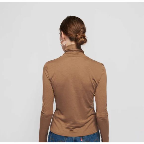 Nation LTD Eris Turtleneck Top XL Lightweight in Teddy Romantic Academia Preppy - Picture 2 of 9